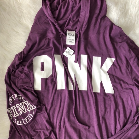 PINK Victoria's Secret Tops - NWT thin vs pink purple graphic hoodie large winte